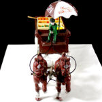 Post production newer cast iron horse drawn fruits and vegetables cart